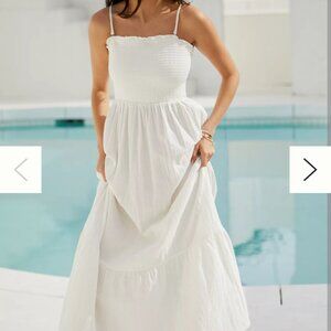 The Marisol Smocked Gauze Maxi Dress NWT M